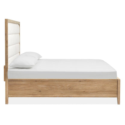 Somerset Butternut California King Upholstered Panel Bed