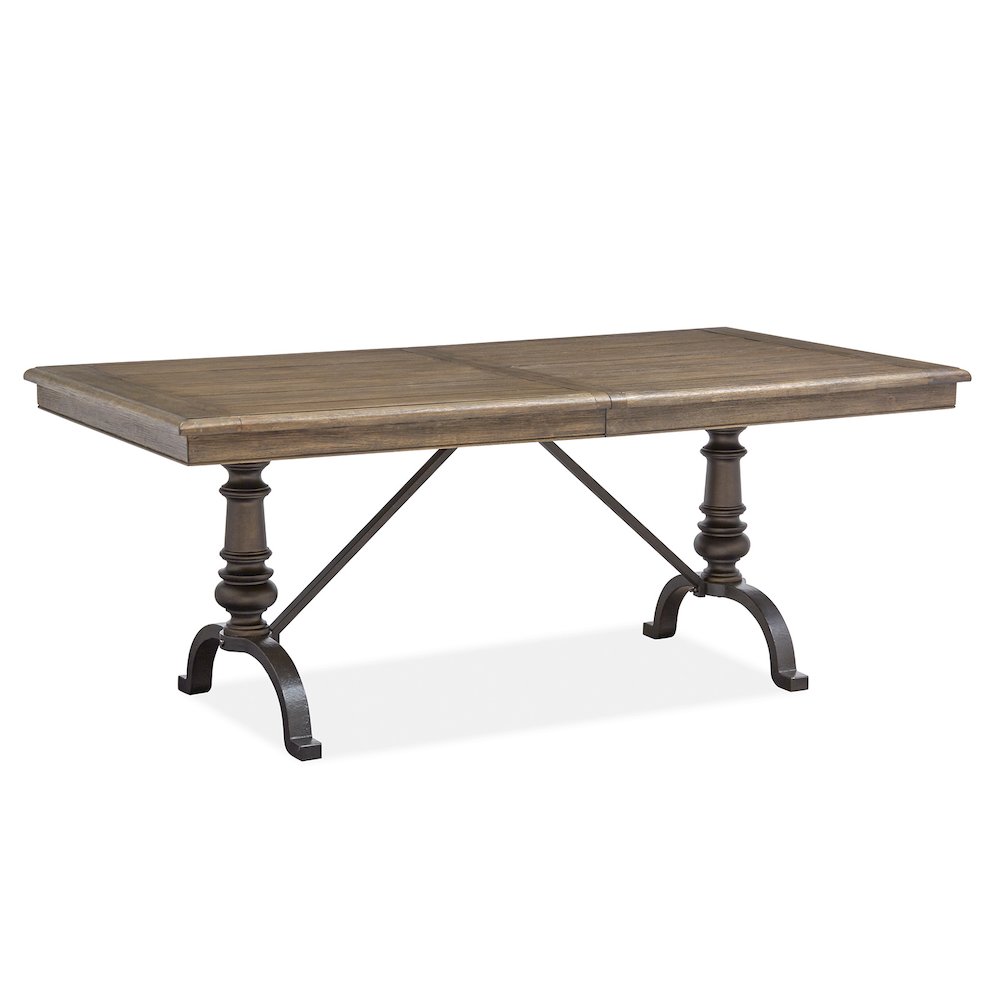 Roxbury Manor Homestead Brown Rectangular Dining Table Posts