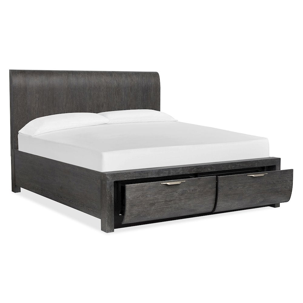Kinsley Black Heron California King Panel Storage Bed