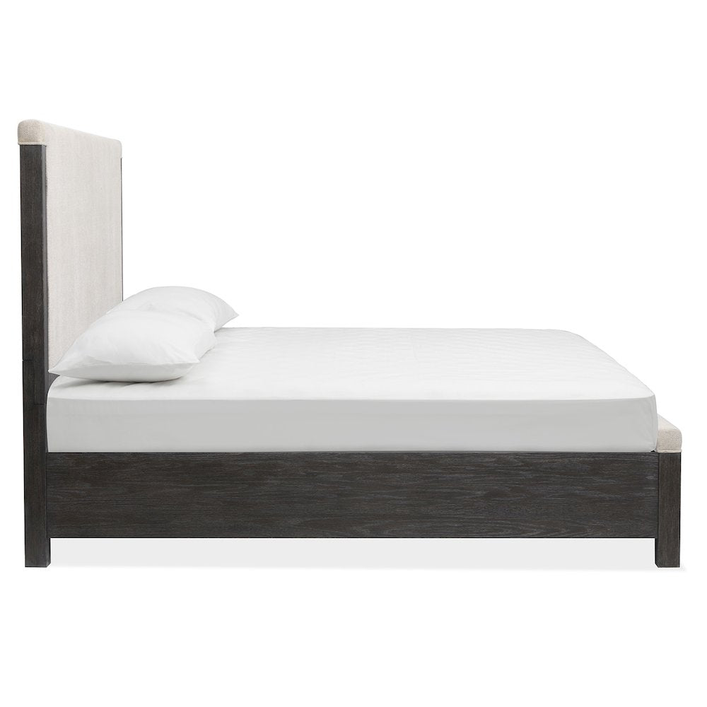 Plum Creek Ravenwood Black California King Upholstered Panel Storage Bed