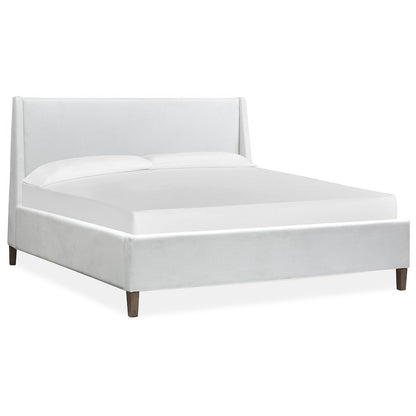 Lindon Belgian Wheat And Coffee Bean Queen White Upholstered Island Bed