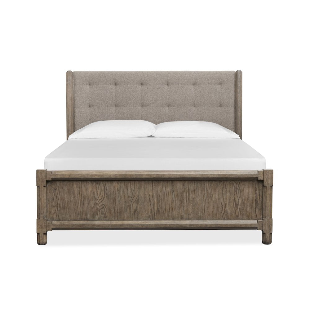 Claremont Smokey Taupe California King Upholstered Panel Bed