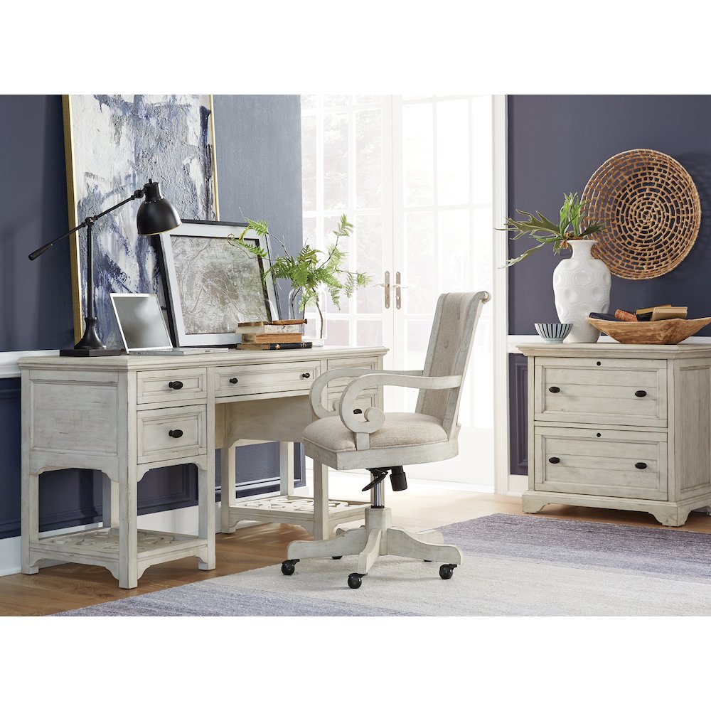 Bronwyn Alabaster Fully Upholstered Swivel Chair