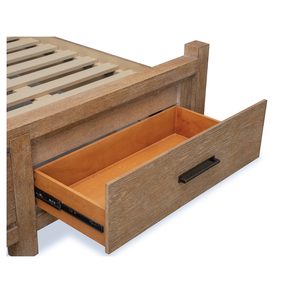Plum Creek Sierra Brown King Upholstered Panel Storage Bed