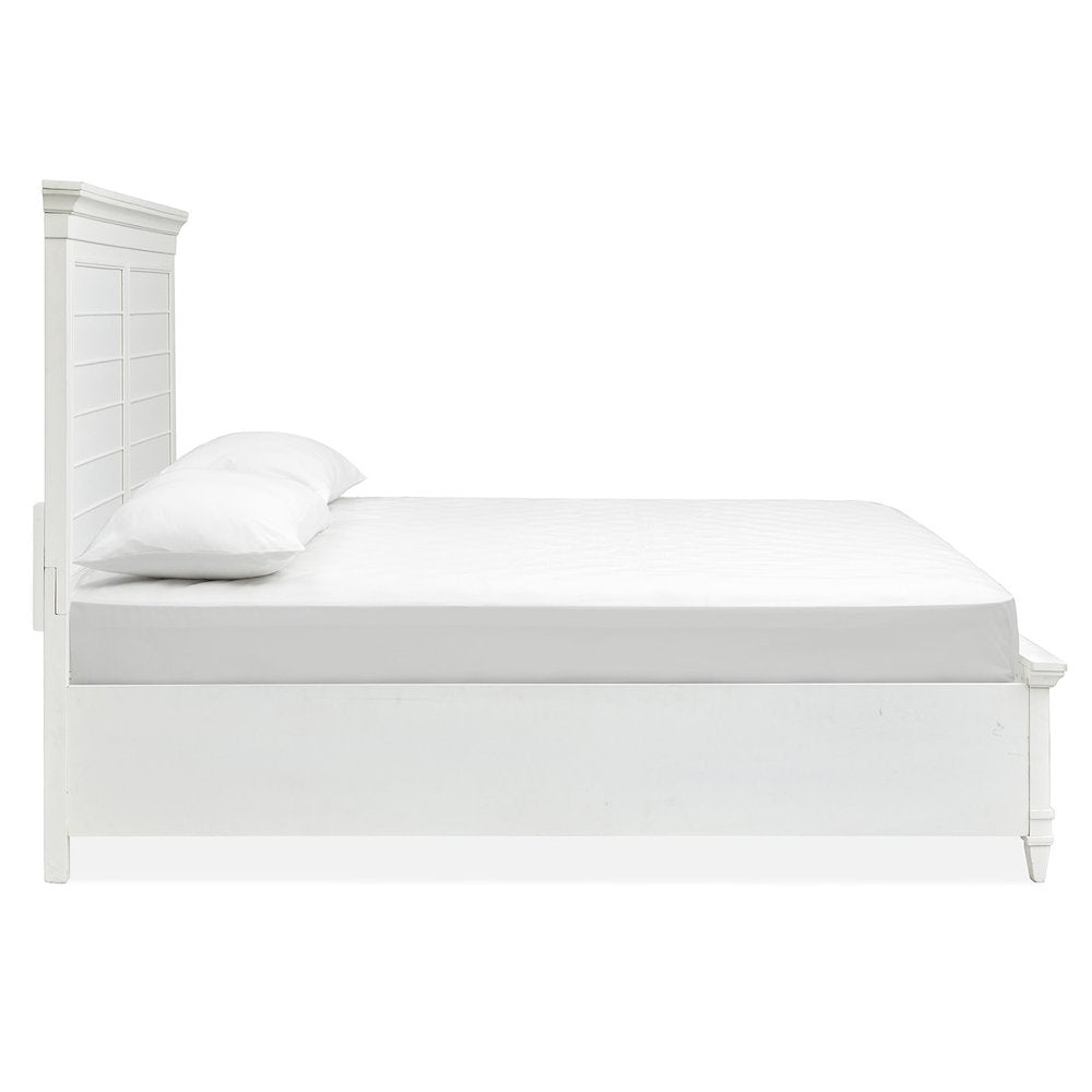 Charleston White Dove California King White Panel Storage Bed