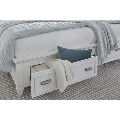 Charleston White Dove California King White Panel Storage Bed