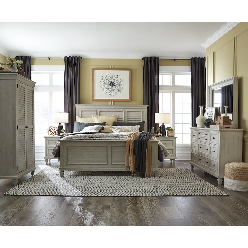 Newport Alabaster Drawer Dresser With Landscape Mirror