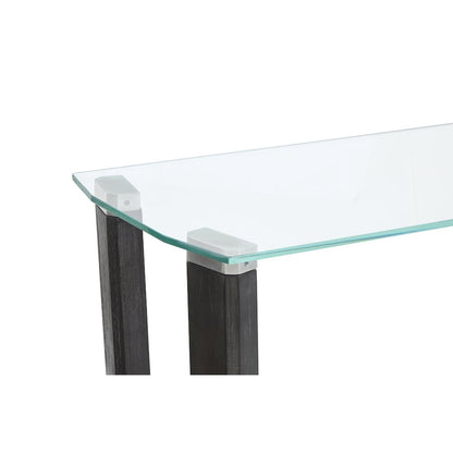 Wexler Black Truffle And Clear Glass Rectangular Sofa Table