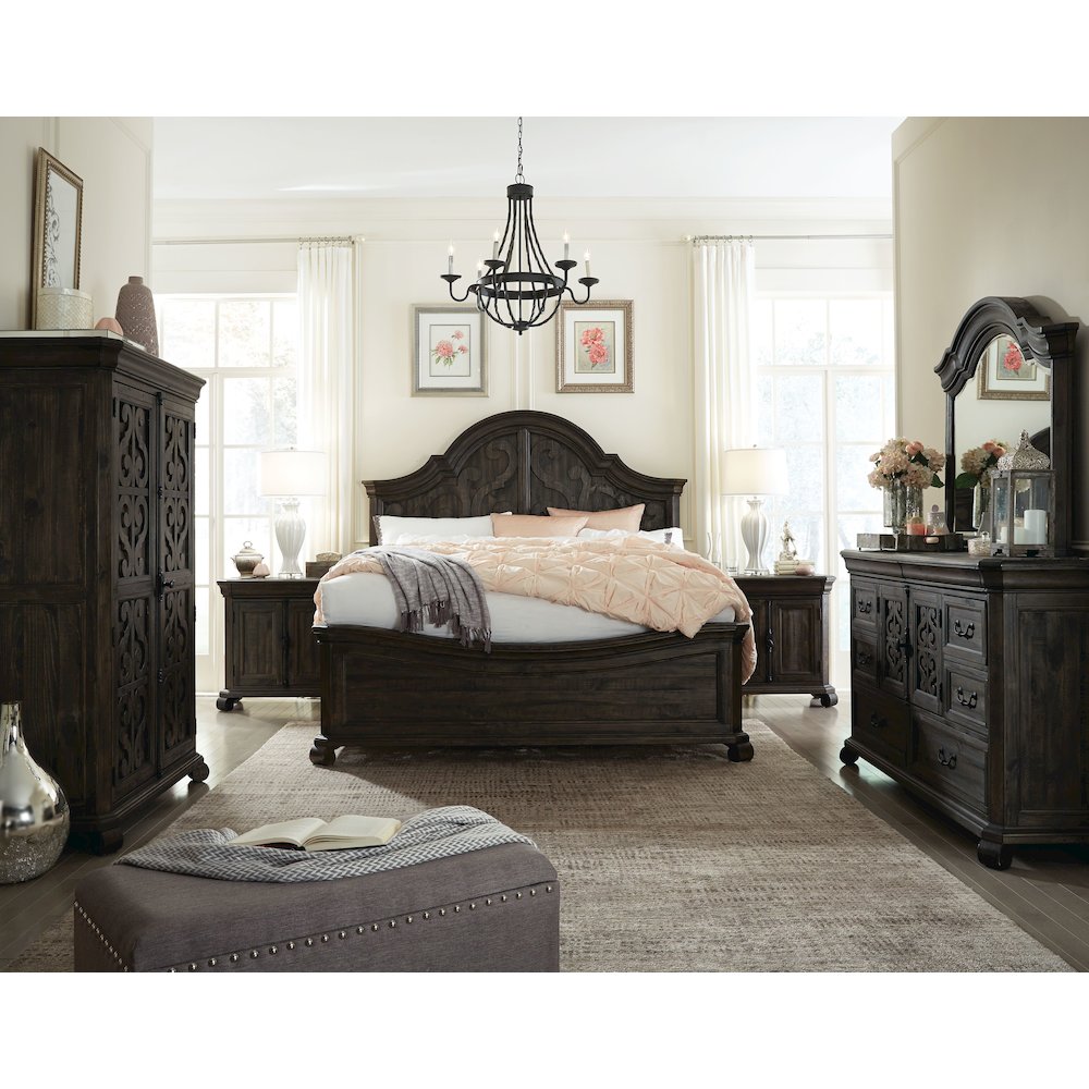 Bellamy Peppercorn California King Shaped Panel Bed