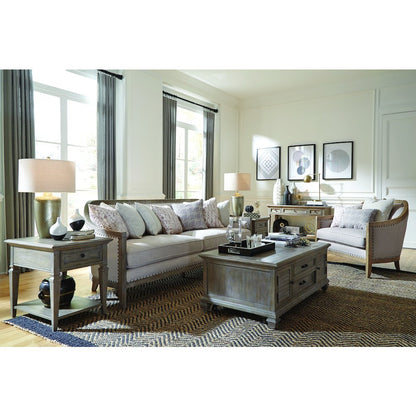Lancaster Dovetail Grey Lift Top Storage Cocktail Table With Casters