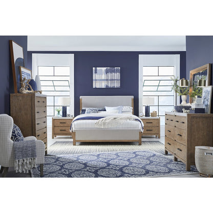 Plum Creek Sierra Brown Queen Upholstered Panel Bed