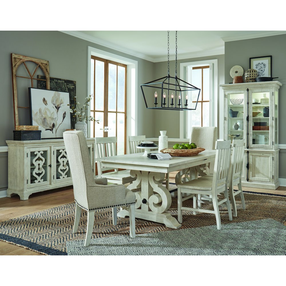 Bronwyn Alabaster And Toasted Nutmeg Extendable Rectangular Dining Table