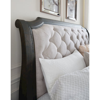 Bellamy Peppercorn King Sleigh Storage Bed