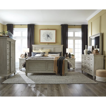 Newport Alabaster Drawer Dresser With Landscape Mirror