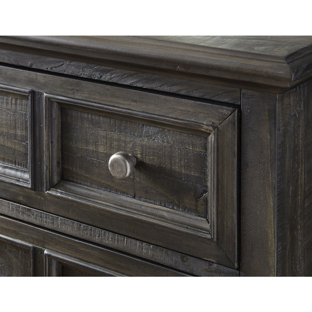 Calistoga Weathered Charcoal Drawer Dresser With Landscape Mirror