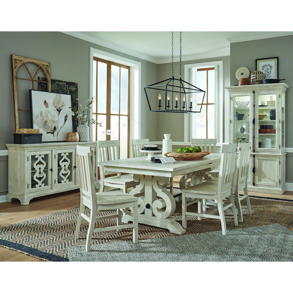 Bronwyn Alabaster And Toasted Nutmeg Extendable Rectangular Dining Table