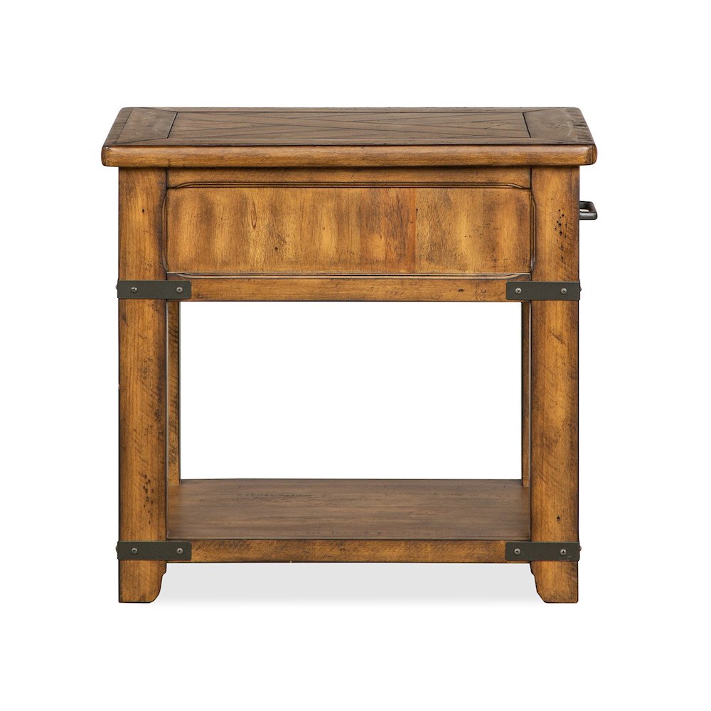 Chesterfield Farmhouse Timber Rectangular End Table