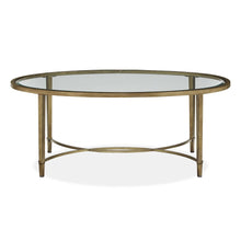 Copia Antiqued Silver With Gold Tint Oval Cocktail Table