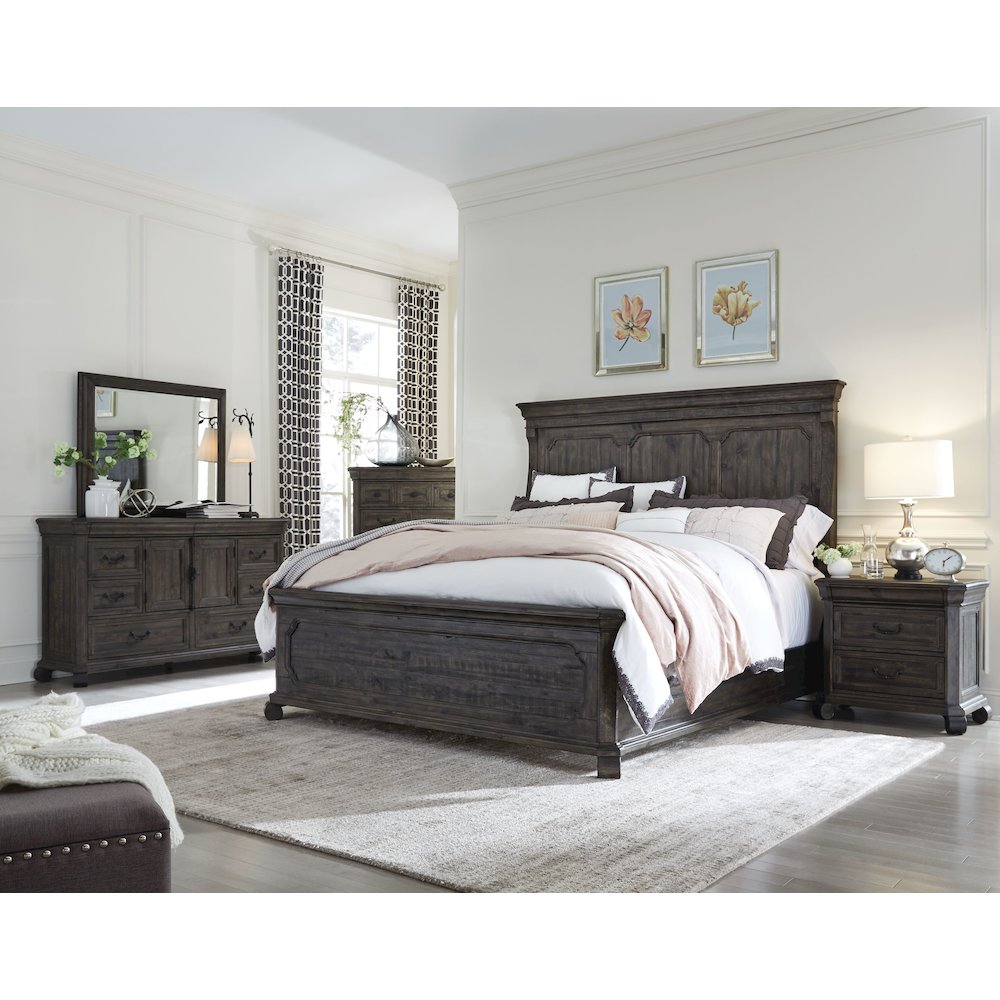 Bellamy Peppercorn Drawer Dresser With Landscape Mirror