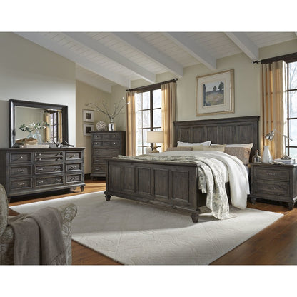Calistoga Weathered Charcoal Drawer Dresser With Landscape Mirror