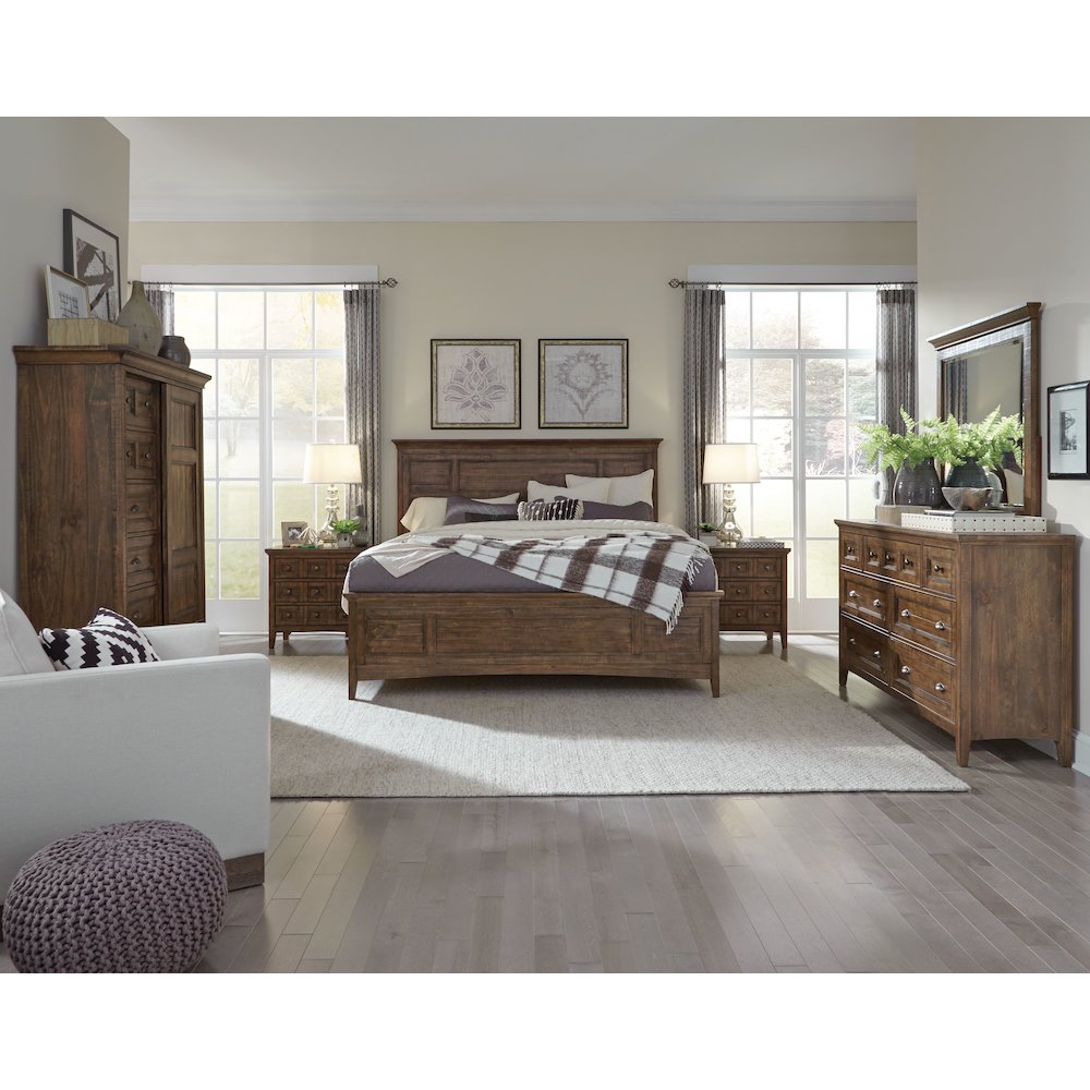 Bay Creek Toasted Nutmeg Drawer Dresser With Landscape Mirror