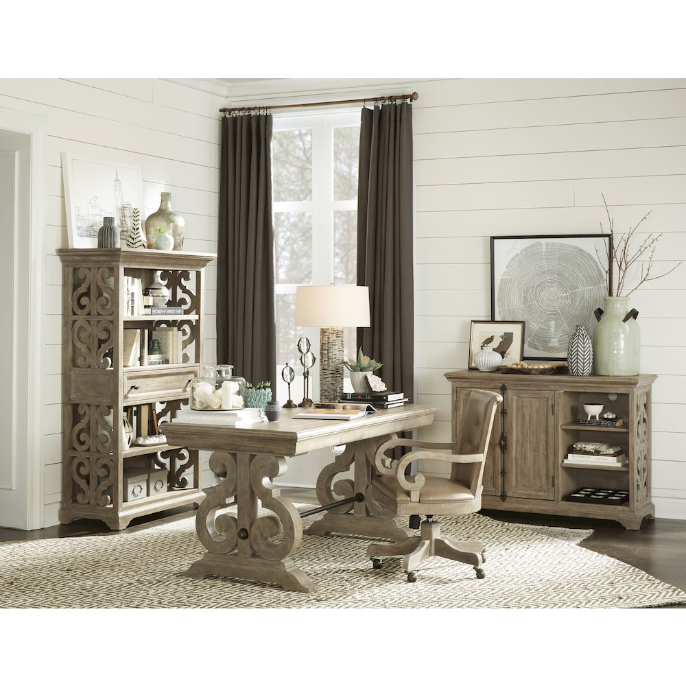 Tinley Park Dove Tail Grey Fully Upholstered Swivel Chair