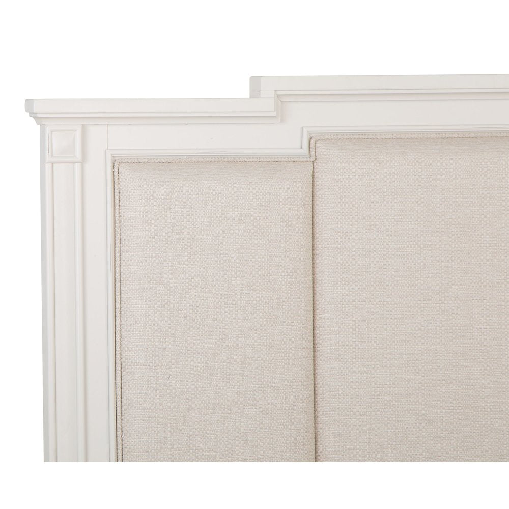 Egg Shell White With Slight Rub Through King Panel Upholstered Storage Bed
