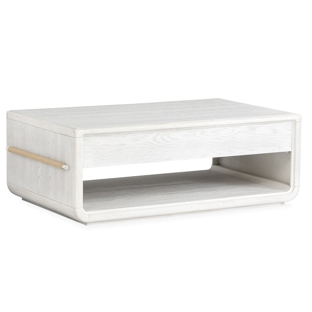 Sunset Cove Moonlight Pearl Rectangular Cocktail Table With Casters