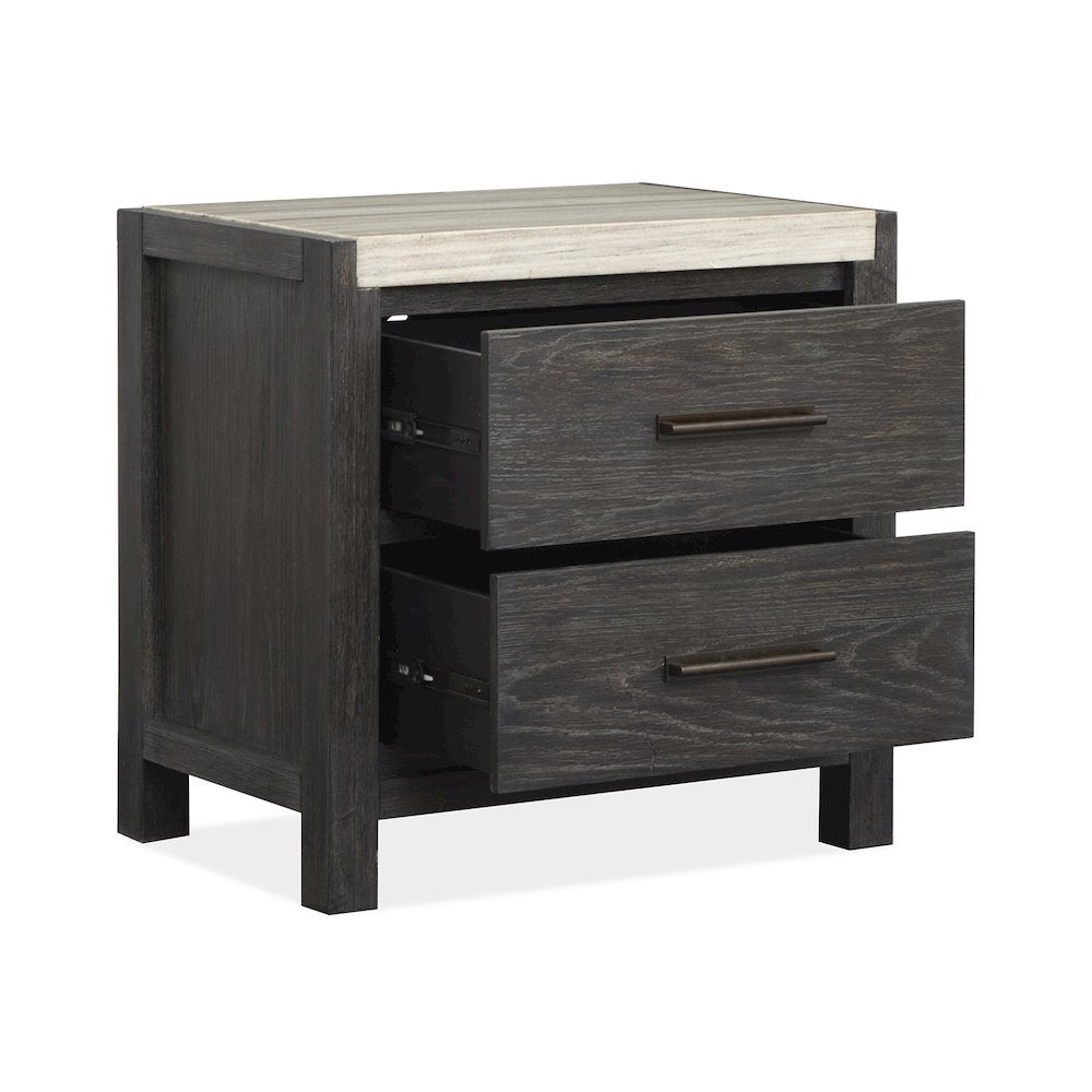Plum Creek Ravenwood Black Drawer Nightstand