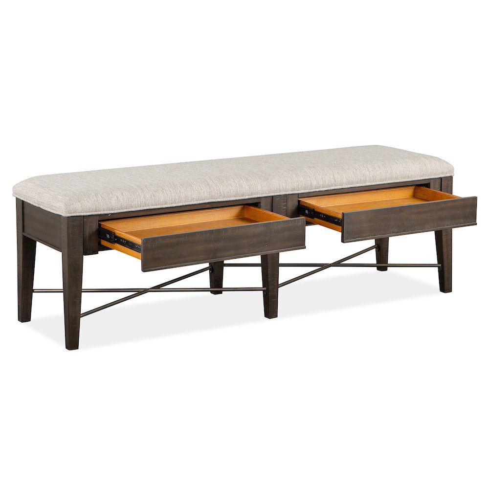 Westley Falls Graphite Upholstered Bench