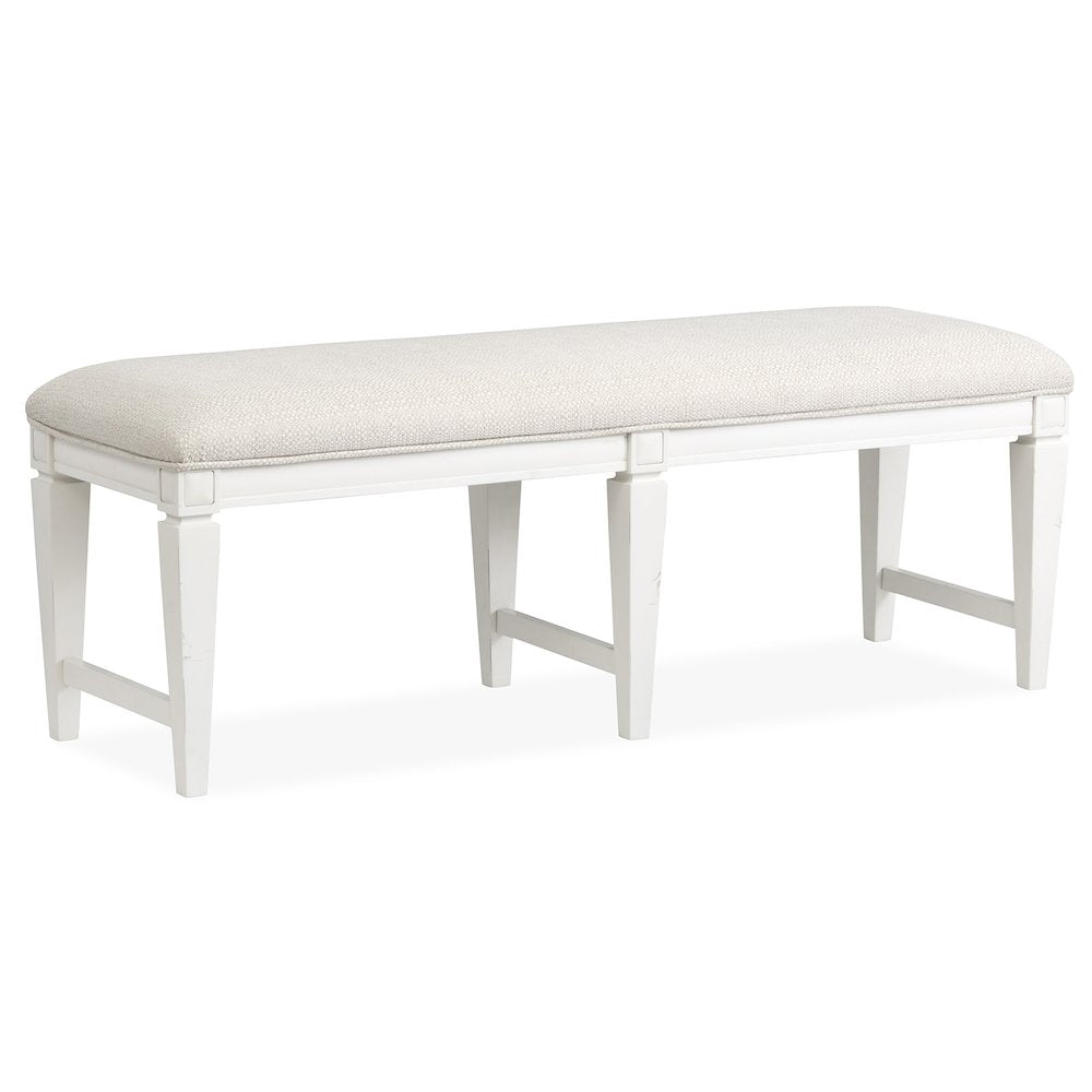 Willowbrook Egg Shell White Upholstered Bench