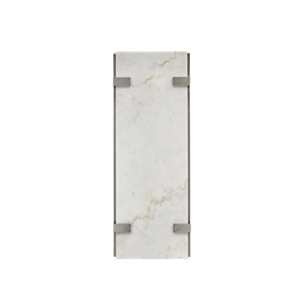 Pearl White And Roasted Almond And Brushed Platinum Rectangular Sofa Table