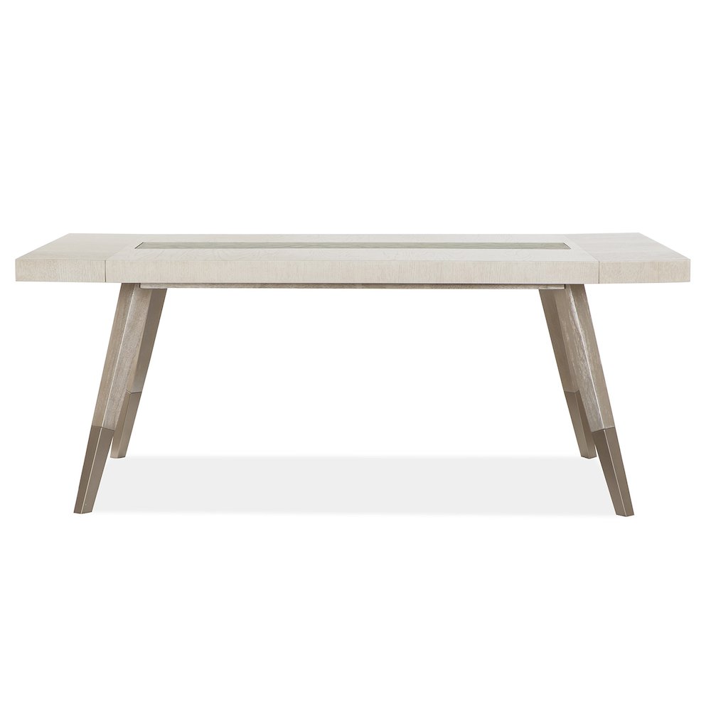 Lenox Warm Silver And Acadia White Extendable Rectangular Dining Table
