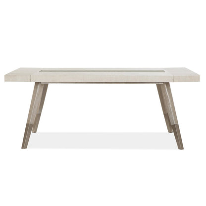 Lenox Warm Silver And Acadia White Extendable Rectangular Dining Table