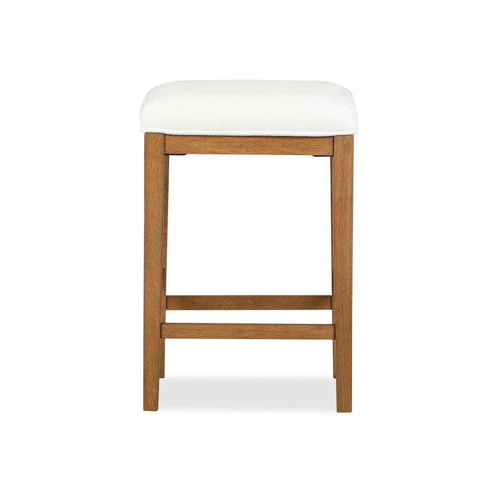 Lindon Belgian Wheat White Upholstered Stool