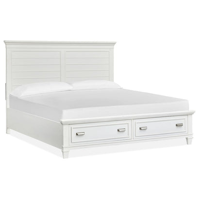 Charleston White Dove California King White Panel Storage Bed