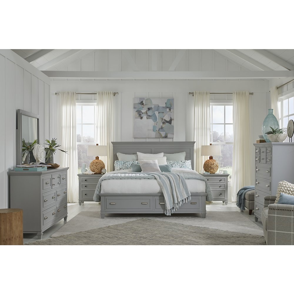 Charleston Harbor Gray Grey Landscape Mirror