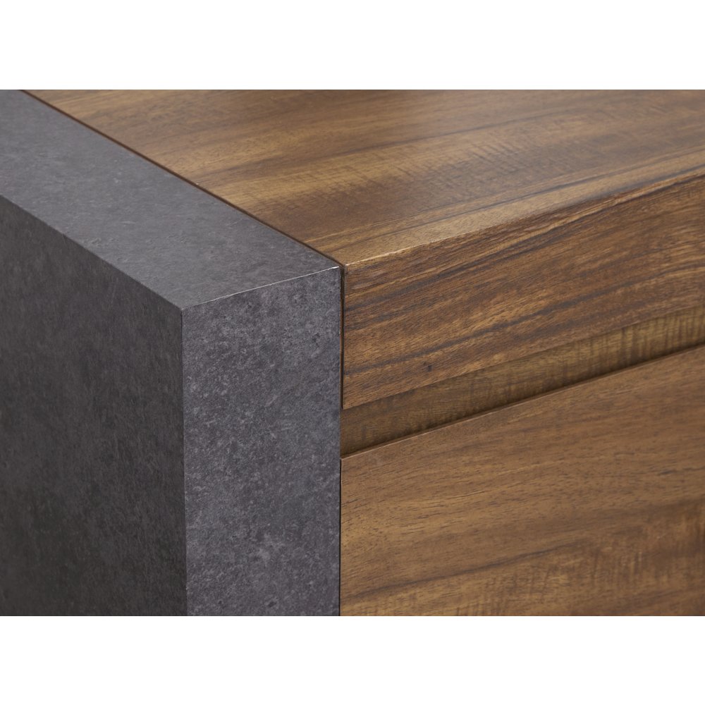 Jensen Tavern Brown Double Drawer Dresser With Paper Mirror