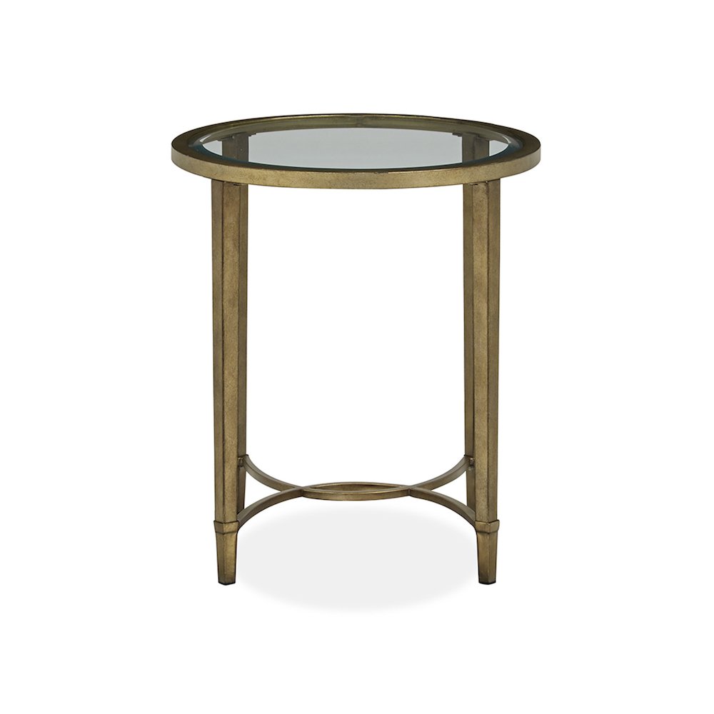 Copia Antiqued Silver With Gold Tint Oval End Table
