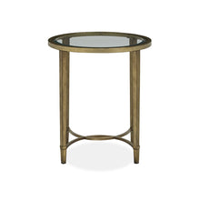 Copia Antiqued Silver With Gold Tint Oval End Table