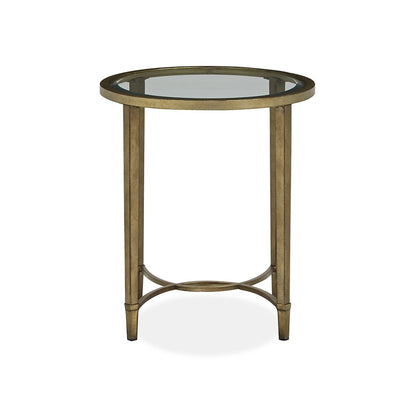 Copia Antiqued Silver With Gold Tint Oval End Table