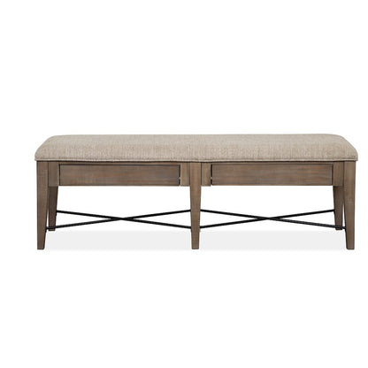 Paxton Place Dovetail Grey Upholstered Bench