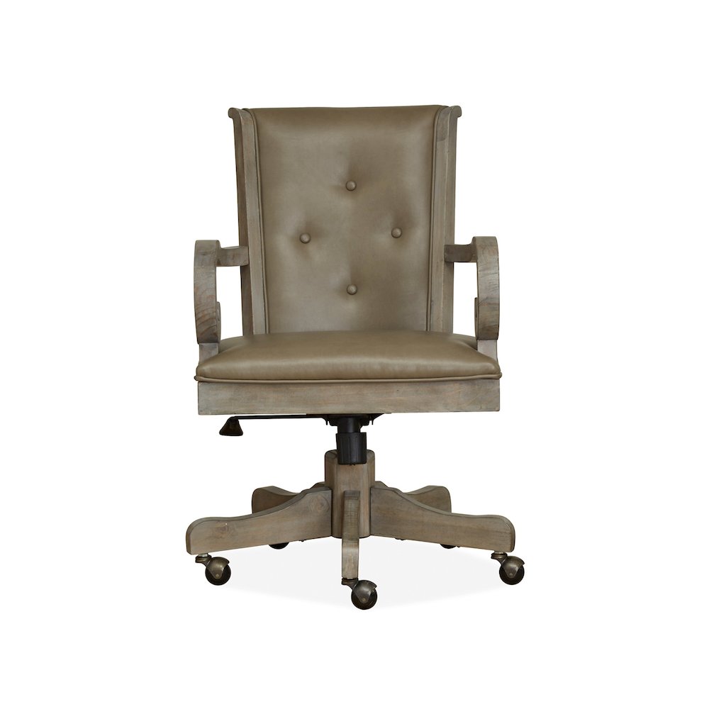 Tinley Park Dove Tail Grey Fully Upholstered Swivel Chair
