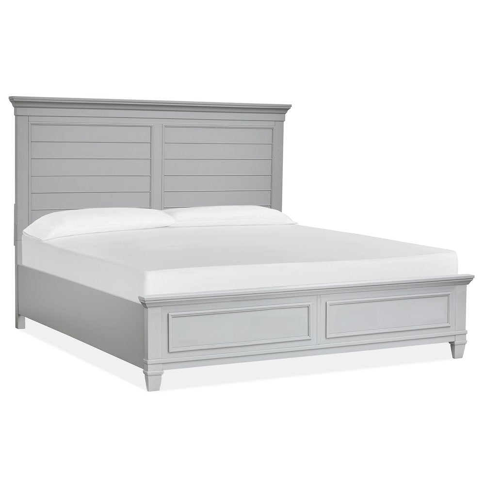 Charleston Harbor Gray King Grey Panel Bed