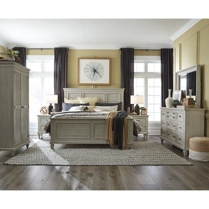 Newport Alabaster Queen Shutter Panel Bed