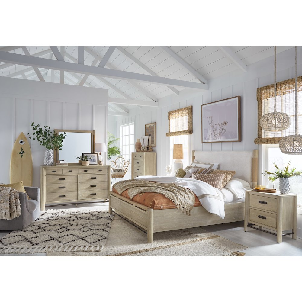 Sunset Cove Sanibel Brown King Panel Upholstered Bed