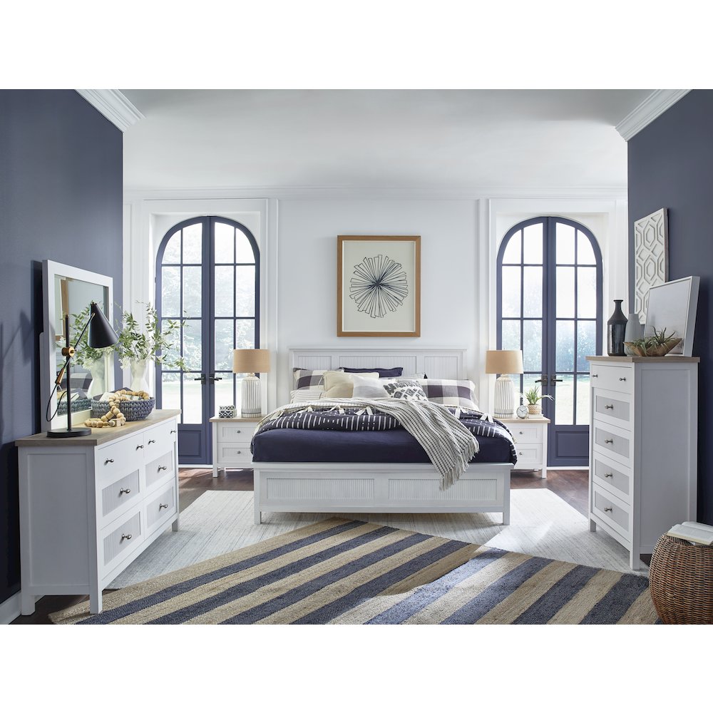 Windmill Harbour White Whisp And Sand Queen Panel Bed