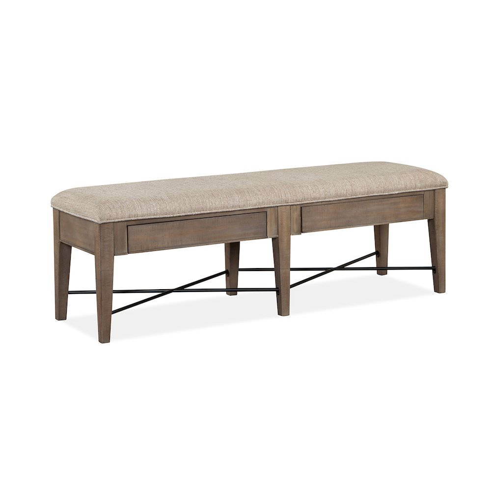 Paxton Place Dovetail Grey Upholstered Bench