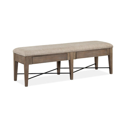 Paxton Place Dovetail Grey Upholstered Bench