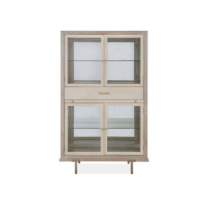 Lenox Warm Silver And Acadia White Display Cabinet